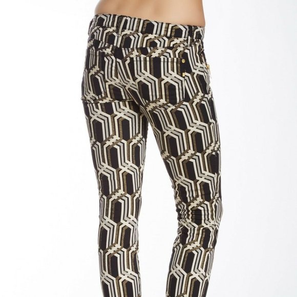 GENETIC DENIM New Jeans Jacquard Metallic Skinny Women's Size 26 $500 - Picture 5 of 9